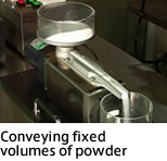 Conveying fixed volumes of powder 