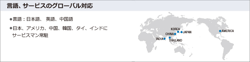 言語、規格、サービスのグローバル対応