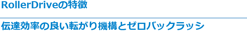 RollerDriveの特徴 伝達効率の良い転がり機構とゼロバックラッシ